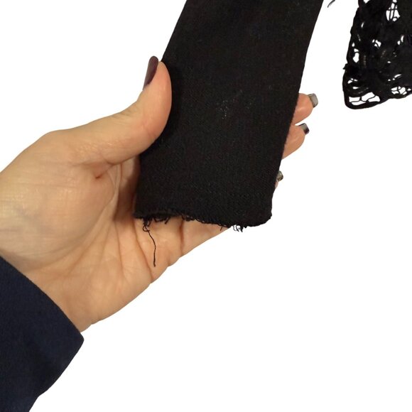 Free People Love Me Do Black Lace Crochet Side Blouse Size XS - Picture 3 of 8